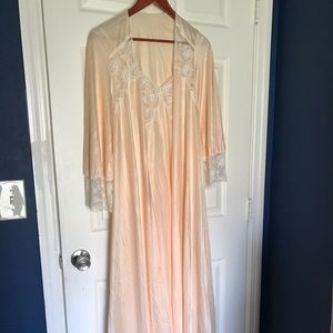 Vintage style floor length gown and robe